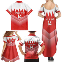 Custom Bahrain Football Family Matching Summer Maxi Dress and Hawaiian Shirt Muharabi Dilmun Sporty Style - Wonder Print Shop