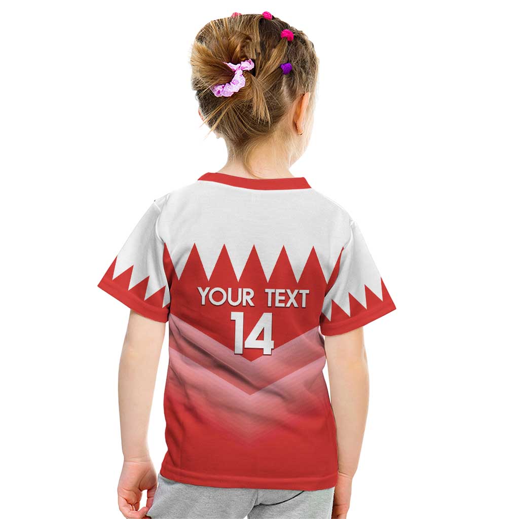 Custom Bahrain Football Kid T Shirt Muharabi Dilmun Sporty Style - Wonder Print Shop
