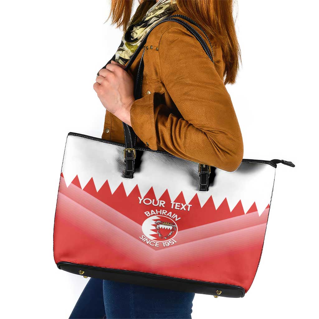 Custom Bahrain Football Leather Tote Bag Muharabi Dilmun Sporty Style - Wonder Print Shop