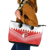 Custom Bahrain Football Leather Tote Bag Muharabi Dilmun Sporty Style - Wonder Print Shop