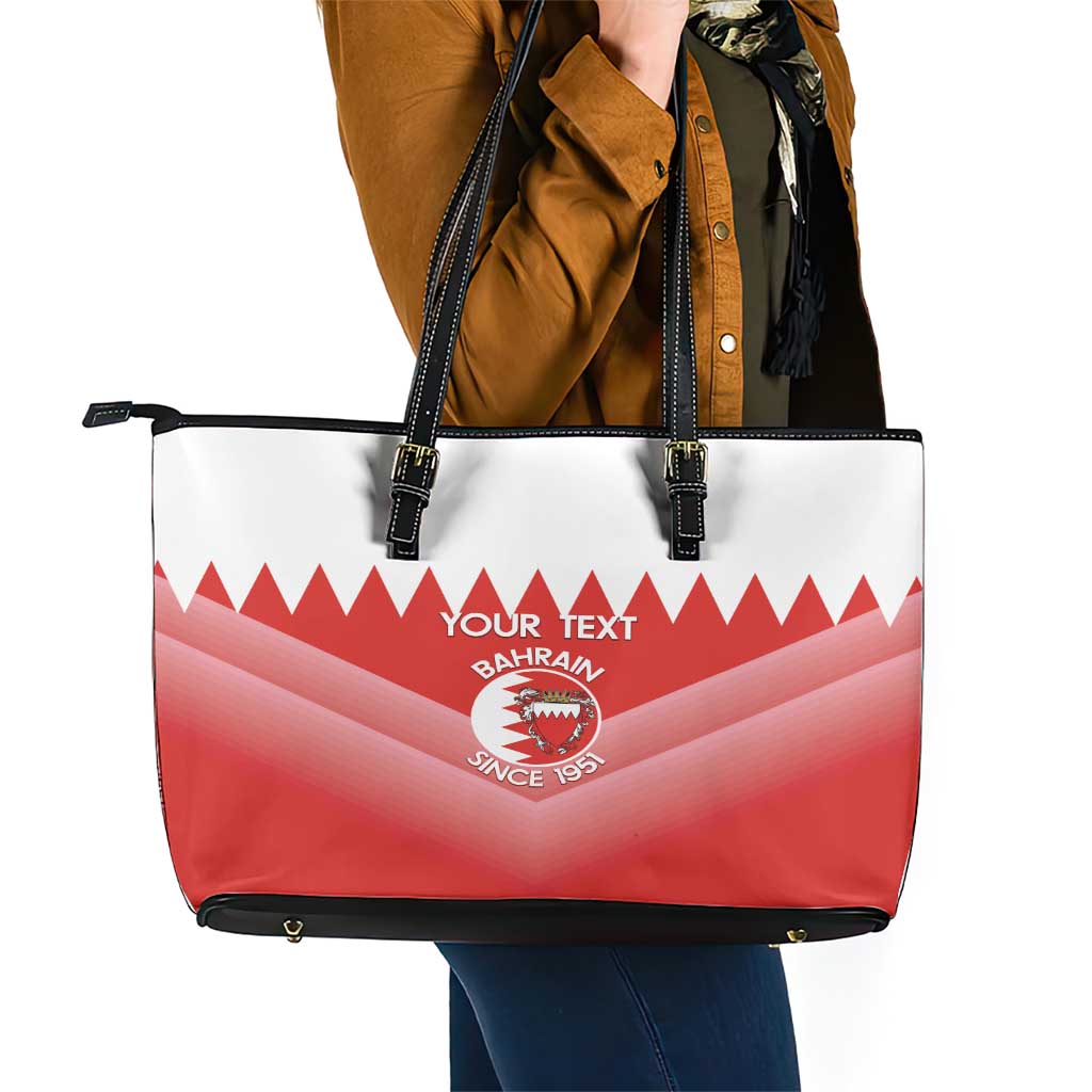 Custom Bahrain Football Leather Tote Bag Muharabi Dilmun Sporty Style - Wonder Print Shop