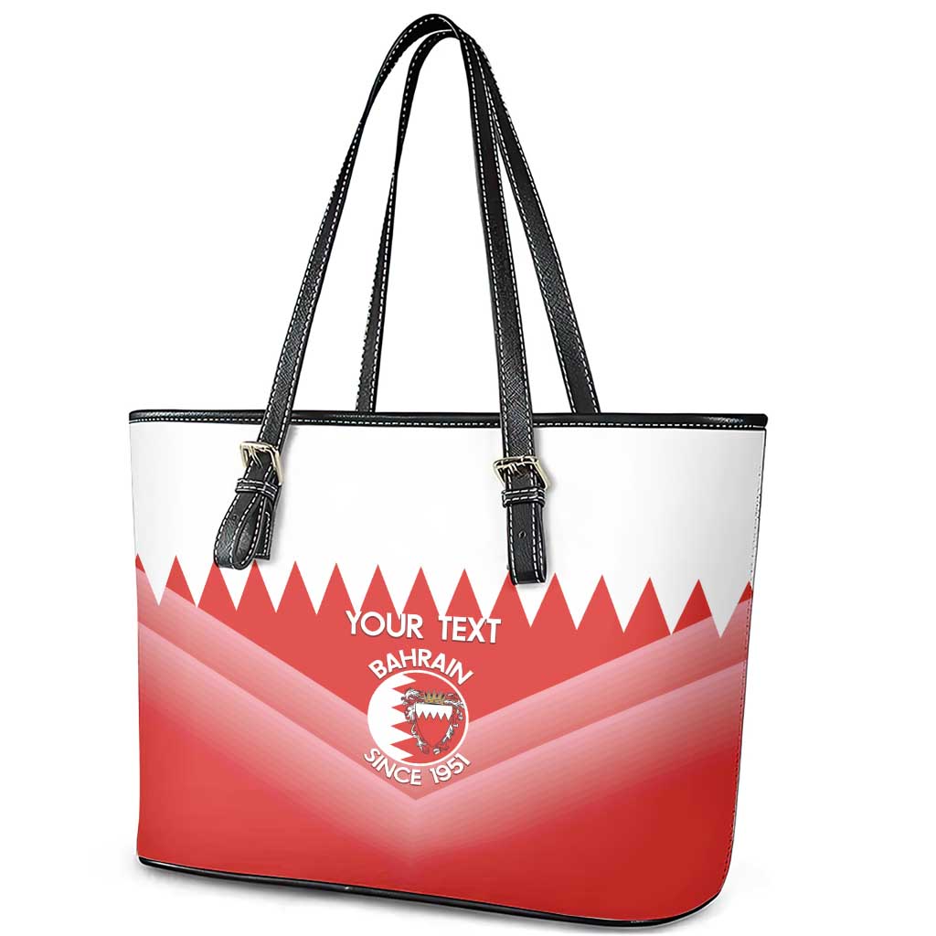 Custom Bahrain Football Leather Tote Bag Muharabi Dilmun Sporty Style - Wonder Print Shop