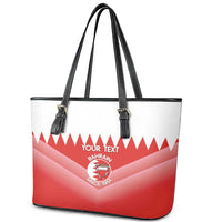 Custom Bahrain Football Leather Tote Bag Muharabi Dilmun Sporty Style - Wonder Print Shop