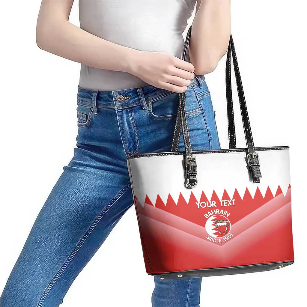 Custom Bahrain Football Leather Tote Bag Muharabi Dilmun Sporty Style - Wonder Print Shop