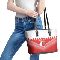 Custom Bahrain Football Leather Tote Bag Muharabi Dilmun Sporty Style - Wonder Print Shop