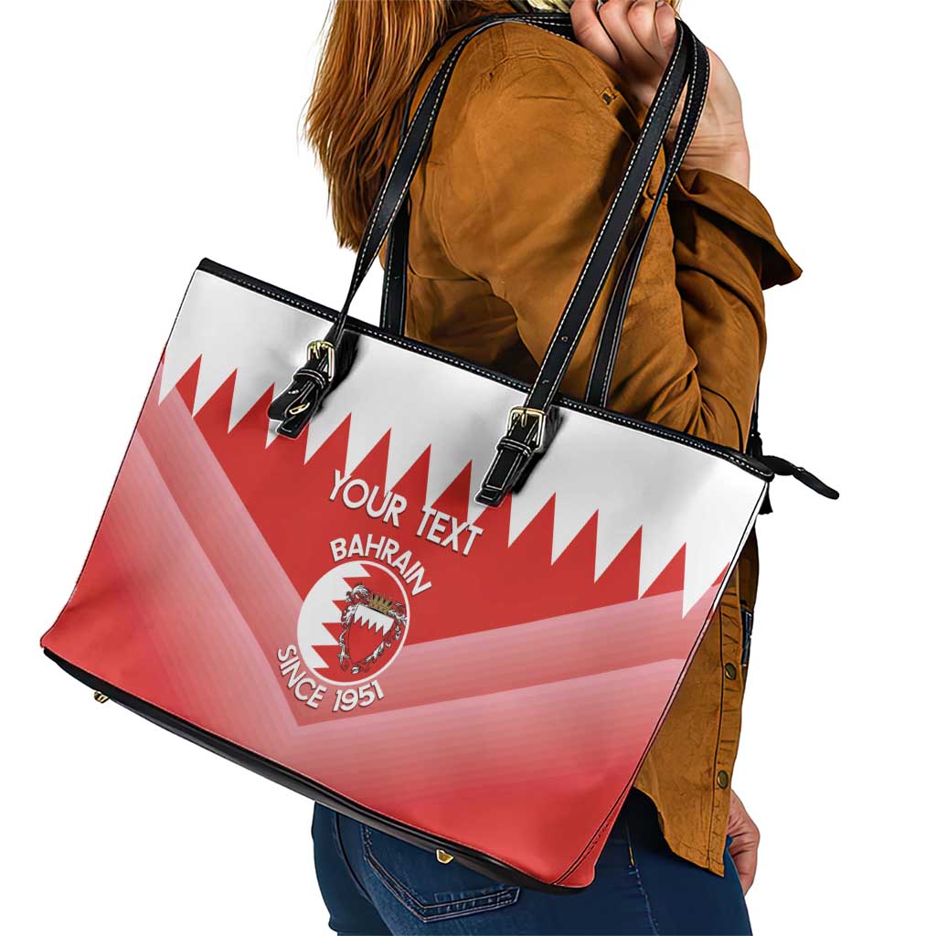 Custom Bahrain Football Leather Tote Bag Muharabi Dilmun Sporty Style - Wonder Print Shop
