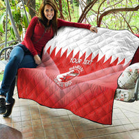 Custom Bahrain Football Quilt Muharabi Dilmun Sporty Style - Wonder Print Shop