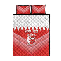 Custom Bahrain Football Quilt Bed Set Muharabi Dilmun Sporty Style - Wonder Print Shop
