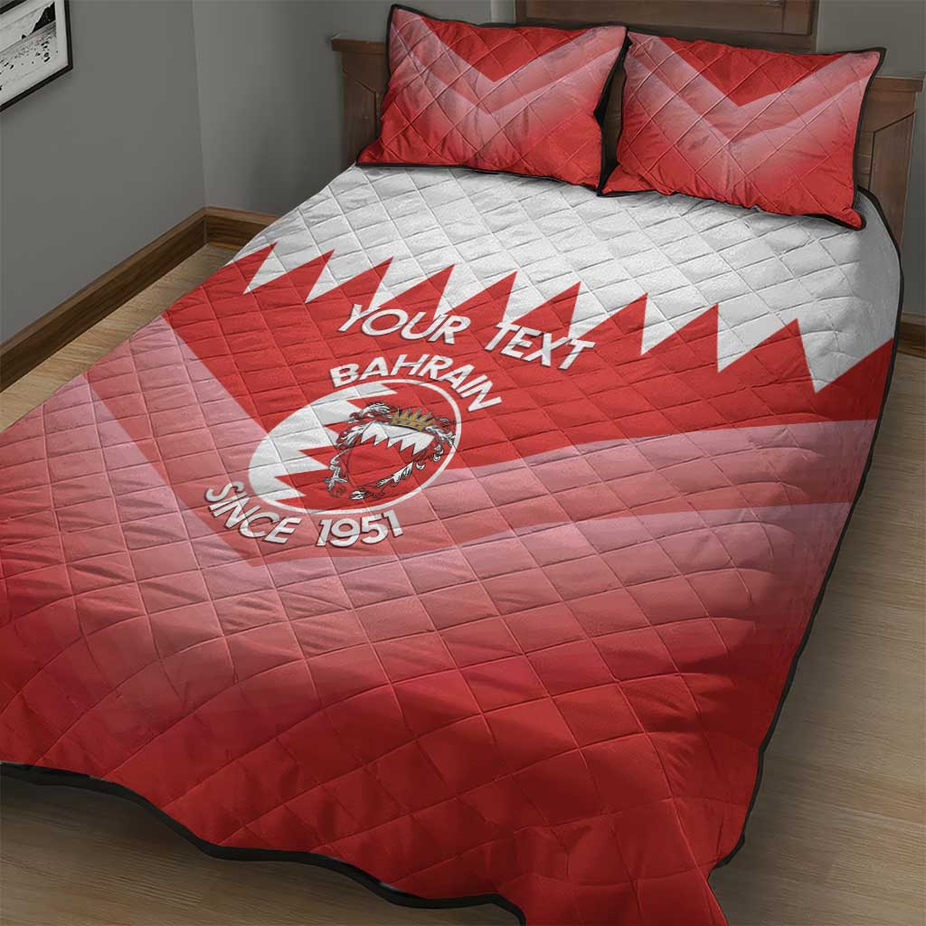 Custom Bahrain Football Quilt Bed Set Muharabi Dilmun Sporty Style - Wonder Print Shop