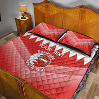 Custom Bahrain Football Quilt Bed Set Muharabi Dilmun Sporty Style - Wonder Print Shop