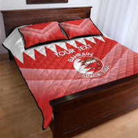 Custom Bahrain Football Quilt Bed Set Muharabi Dilmun Sporty Style - Wonder Print Shop