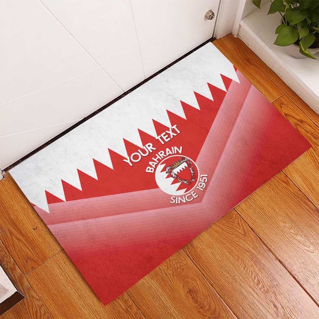 Custom Bahrain Football Rubber Doormat Muharabi Dilmun Sporty Style - Wonder Print Shop