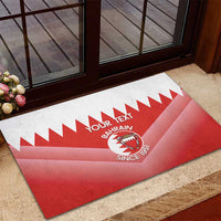 Custom Bahrain Football Rubber Doormat Muharabi Dilmun Sporty Style - Wonder Print Shop