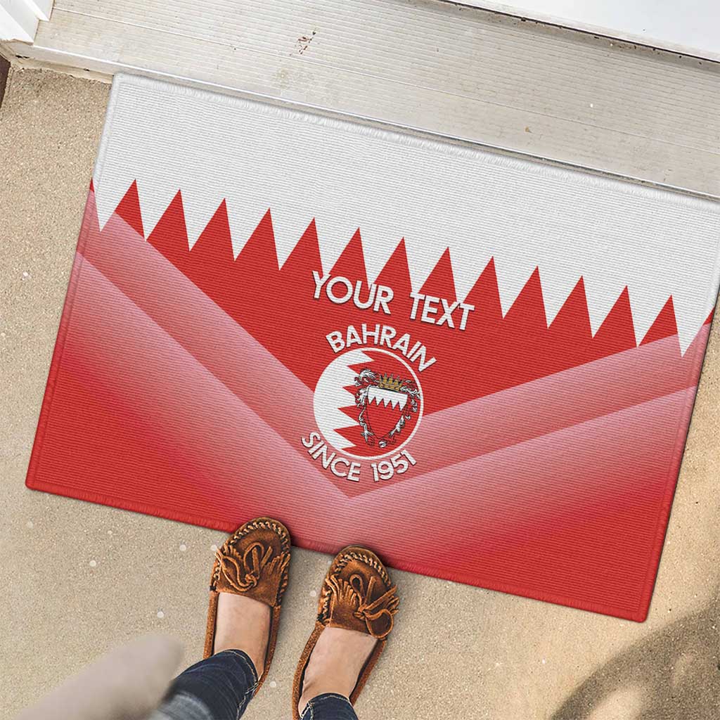 Custom Bahrain Football Rubber Doormat Muharabi Dilmun Sporty Style - Wonder Print Shop