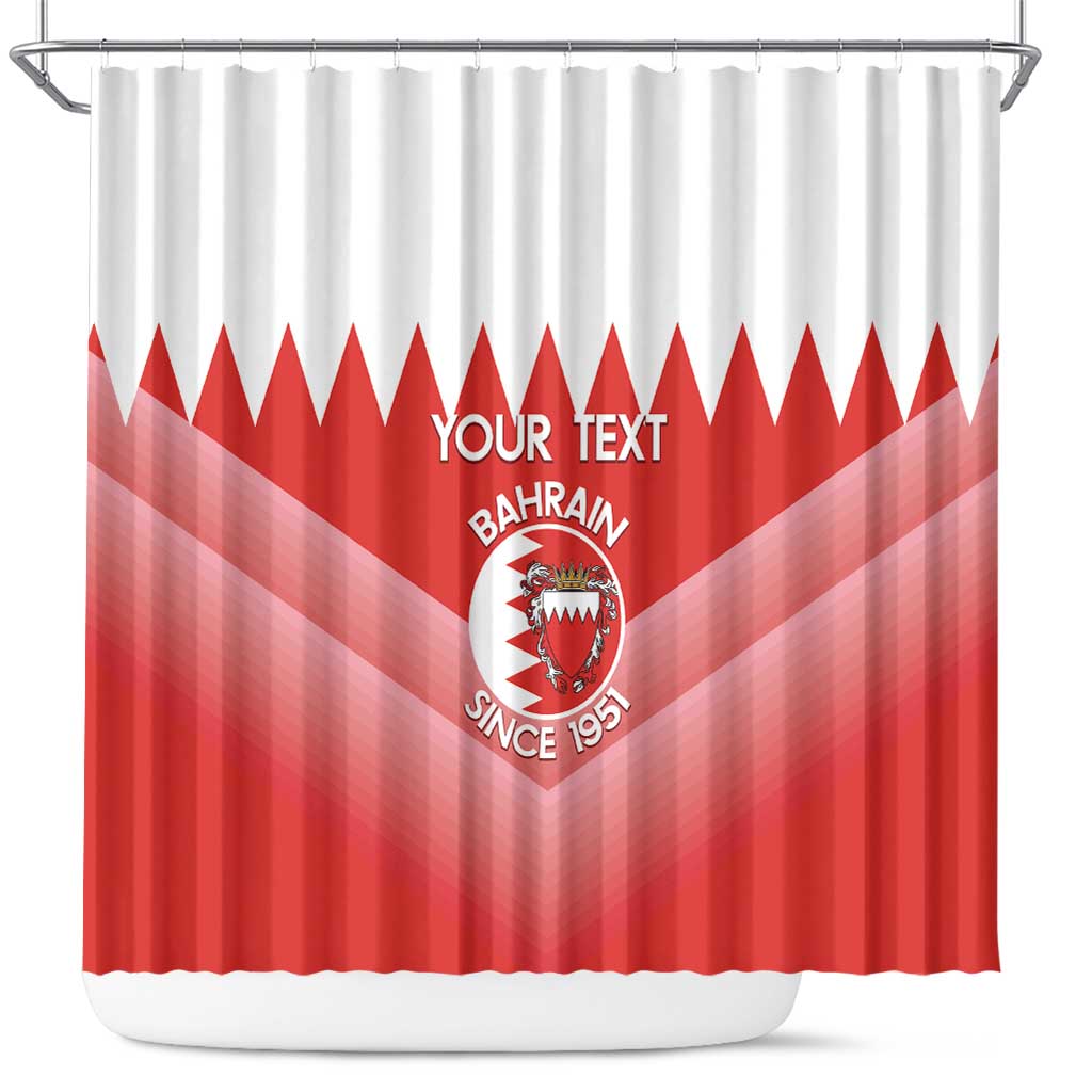 Custom Bahrain Football Shower Curtain Muharabi Dilmun Sporty Style