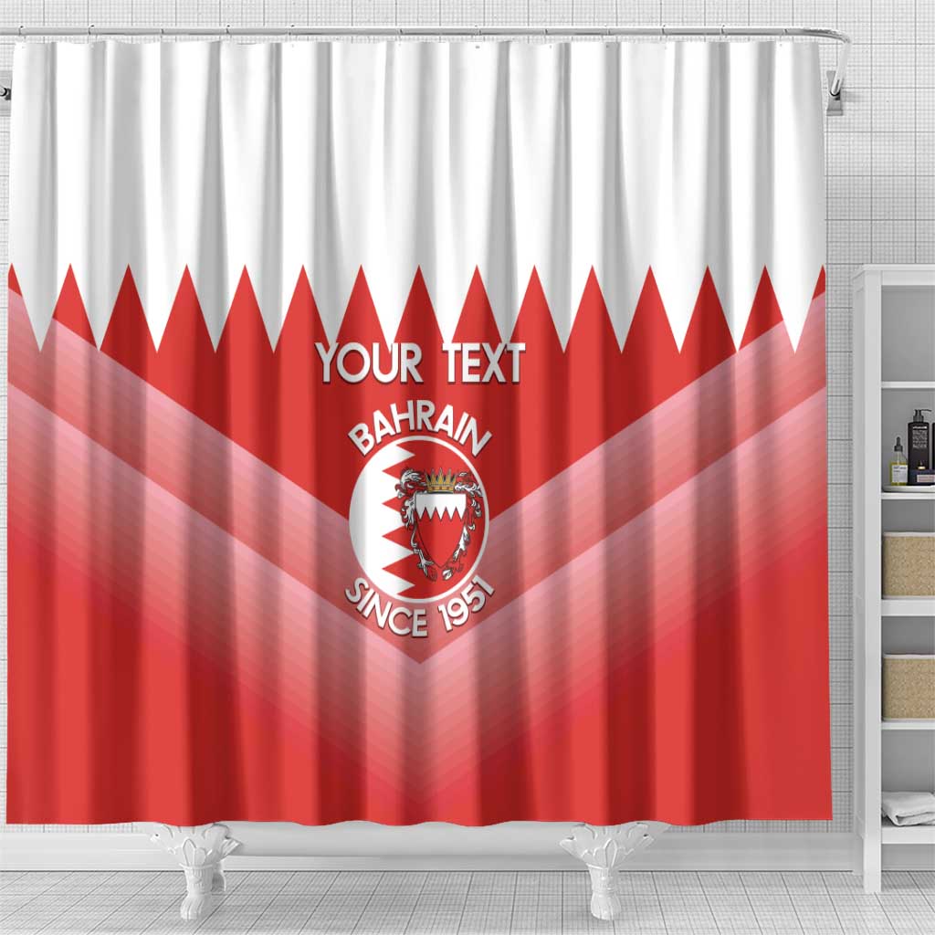 Custom Bahrain Football Shower Curtain Muharabi Dilmun Sporty Style