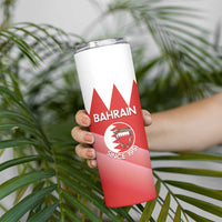 Custom Bahrain Football Skinny Tumbler Muharabi Dilmun Sporty Style - Wonder Print Shop