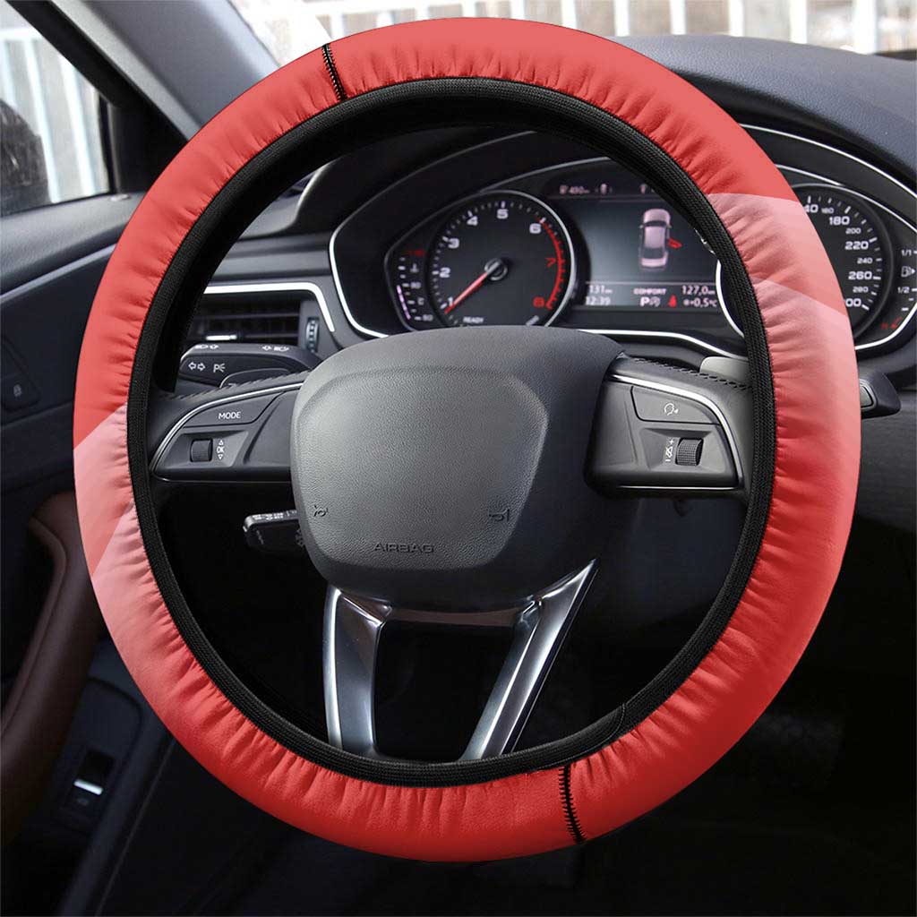 Bahrain Football Steering Wheel Cover Muharabi Dilmun Sporty Style - Wonder Print Shop