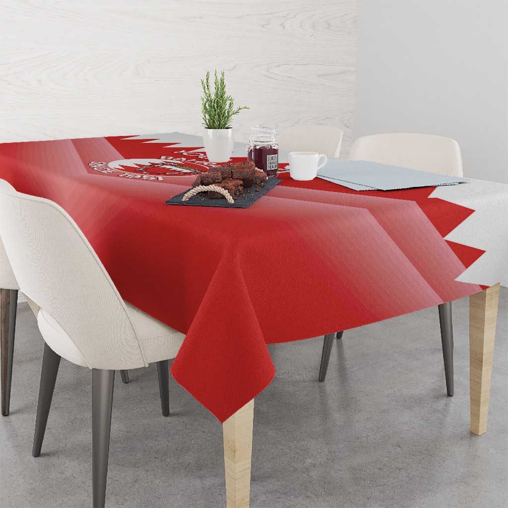 Custom Bahrain Football Tablecloth Muharabi Dilmun Sporty Style - Wonder Print Shop