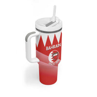 Custom Bahrain Football Tumbler With Handle Muharabi Dilmun Sporty Style - Wonder Print Shop