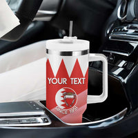 Custom Bahrain Football Tumbler With Handle Muharabi Dilmun Sporty Style - Wonder Print Shop