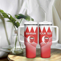 Custom Bahrain Football Tumbler With Handle Muharabi Dilmun Sporty Style - Wonder Print Shop