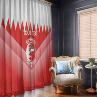 Custom Bahrain Football Window Curtain Muharabi Dilmun Sporty Style - Wonder Print Shop