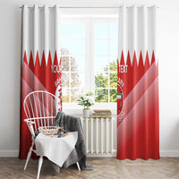Custom Bahrain Football Window Curtain Muharabi Dilmun Sporty Style - Wonder Print Shop