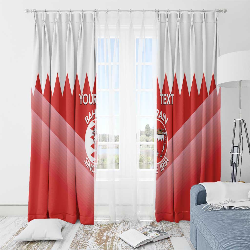 Custom Bahrain Football Window Curtain Muharabi Dilmun Sporty Style - Wonder Print Shop