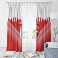 Custom Bahrain Football Window Curtain Muharabi Dilmun Sporty Style - Wonder Print Shop