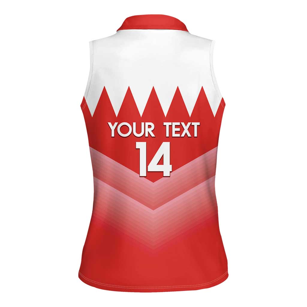 Custom Bahrain Football Women Sleeveless Polo Shirt Muharabi Dilmun Sporty Style - Wonder Print Shop