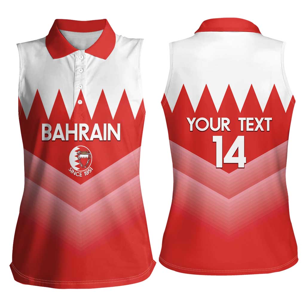 Custom Bahrain Football Women Sleeveless Polo Shirt Muharabi Dilmun Sporty Style - Wonder Print Shop