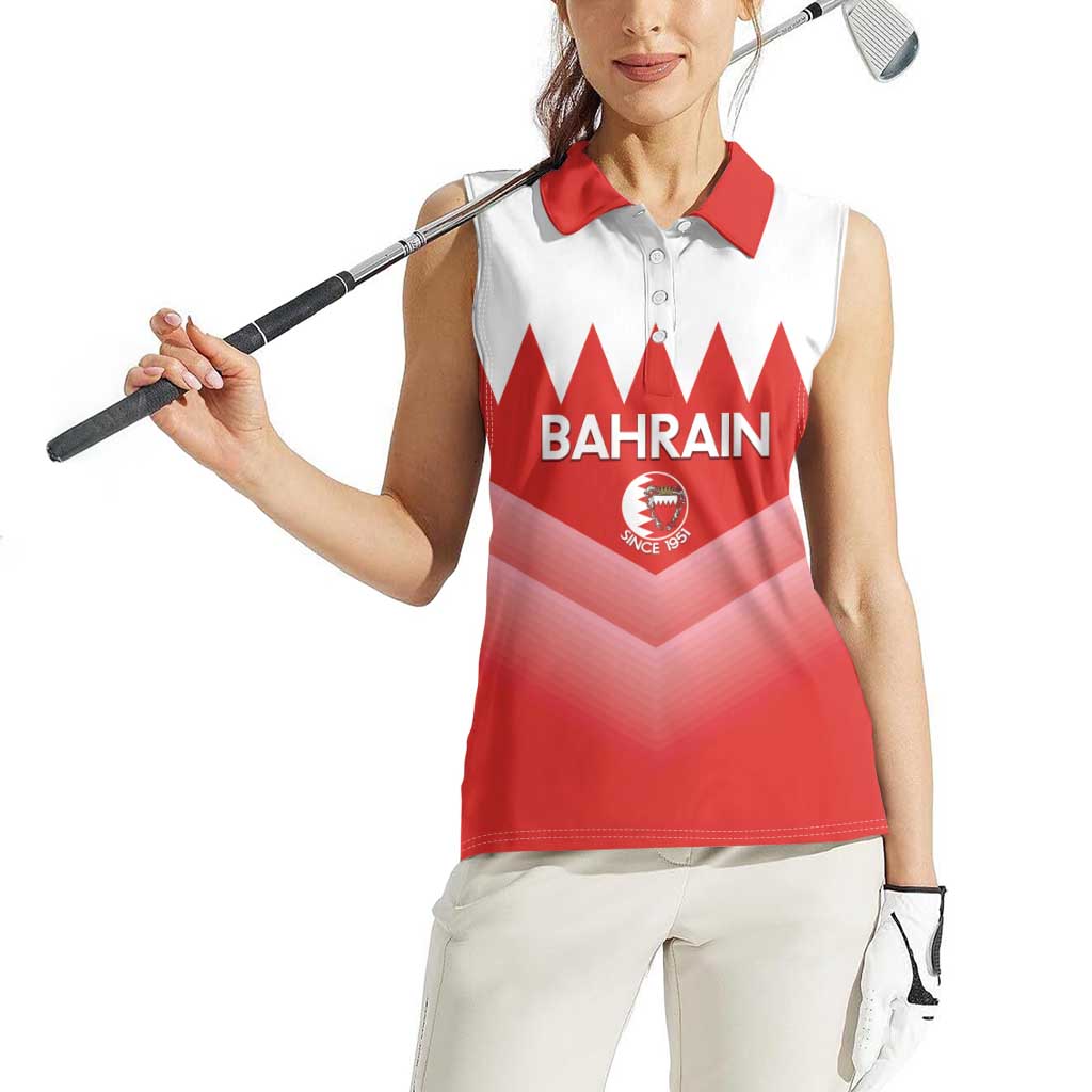 Custom Bahrain Football Women Sleeveless Polo Shirt Muharabi Dilmun Sporty Style - Wonder Print Shop