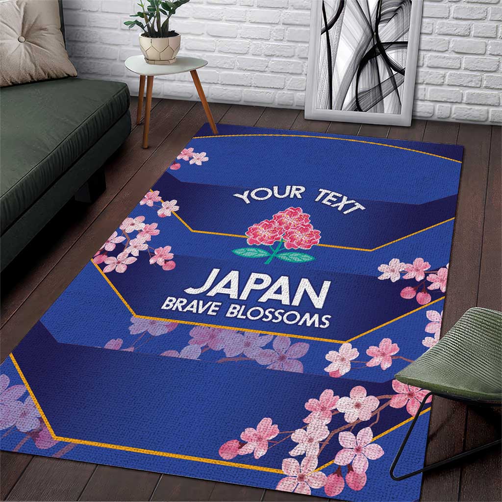 Custom Japan Rugby Area Rug Go Brave Blossoms - Wonder Print Shop