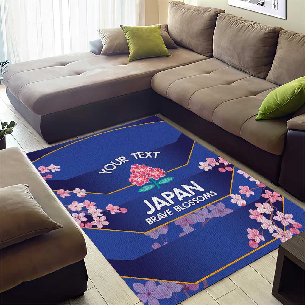 Custom Japan Rugby Area Rug Go Brave Blossoms - Wonder Print Shop