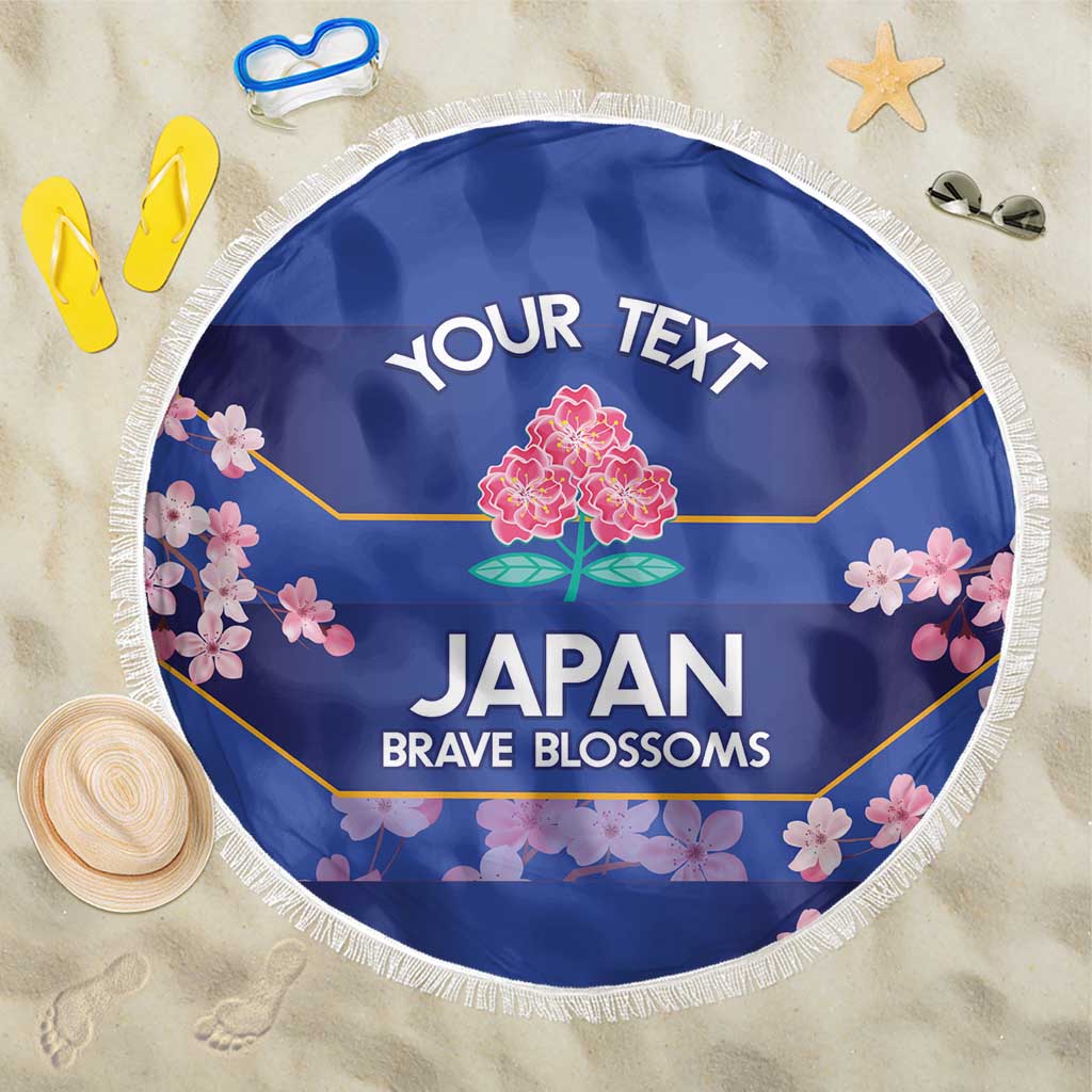 Custom Japan Rugby Beach Blanket Go Brave Blossoms - Wonder Print Shop