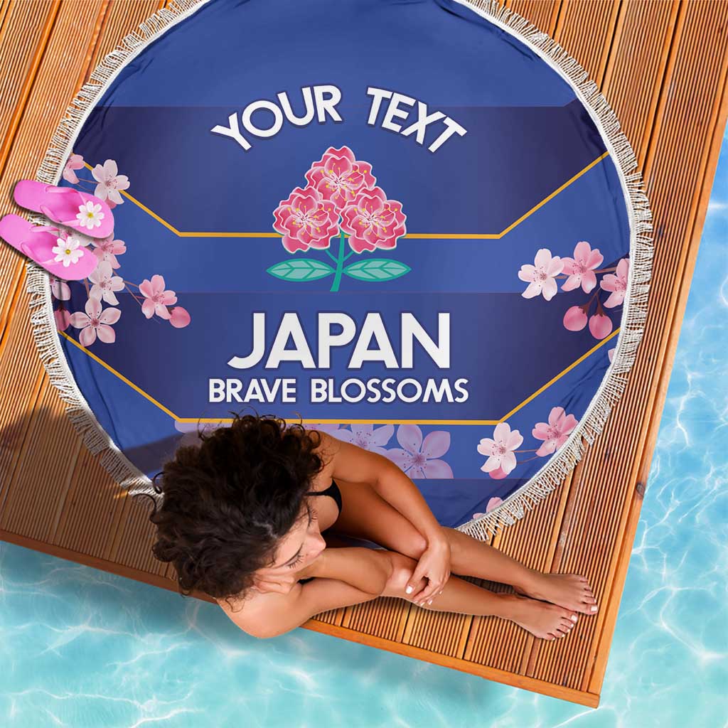 Custom Japan Rugby Beach Blanket Go Brave Blossoms - Wonder Print Shop