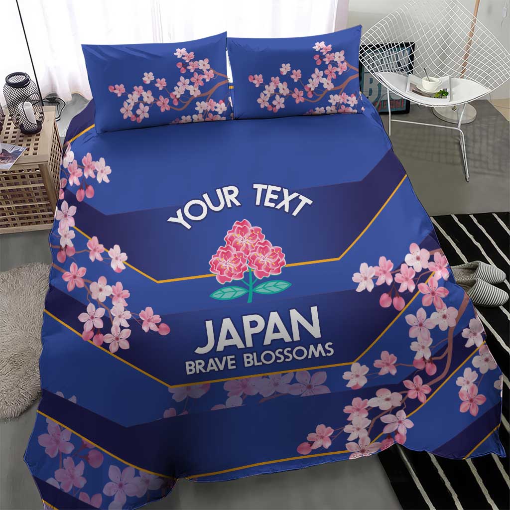 Custom Japan Rugby Bedding Set Go Brave Blossoms - Wonder Print Shop