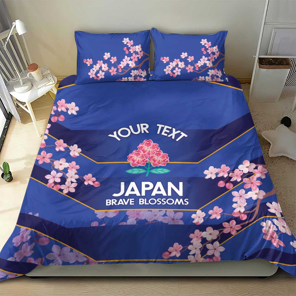 Custom Japan Rugby Bedding Set Go Brave Blossoms - Wonder Print Shop