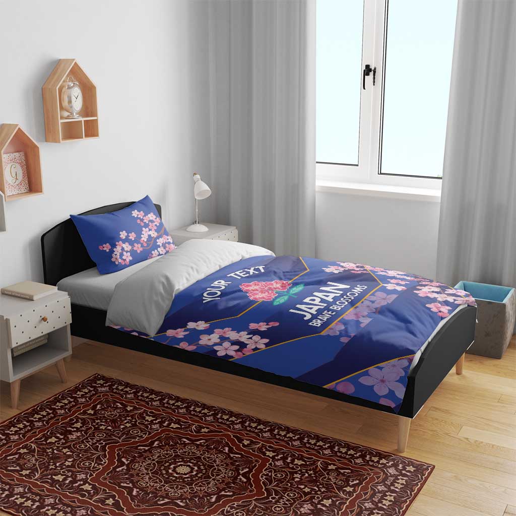 Custom Japan Rugby Bedding Set Go Brave Blossoms - Wonder Print Shop