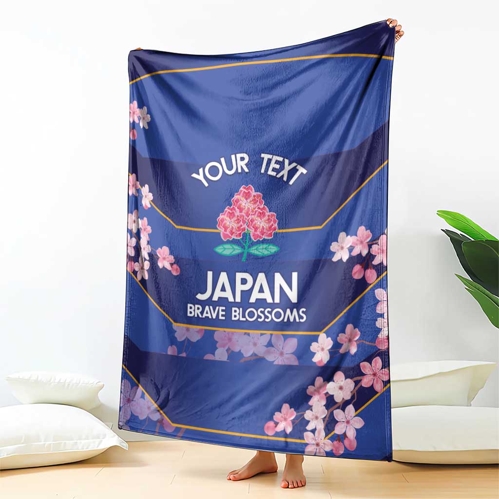 Custom Japan Rugby Blanket Go Brave Blossoms