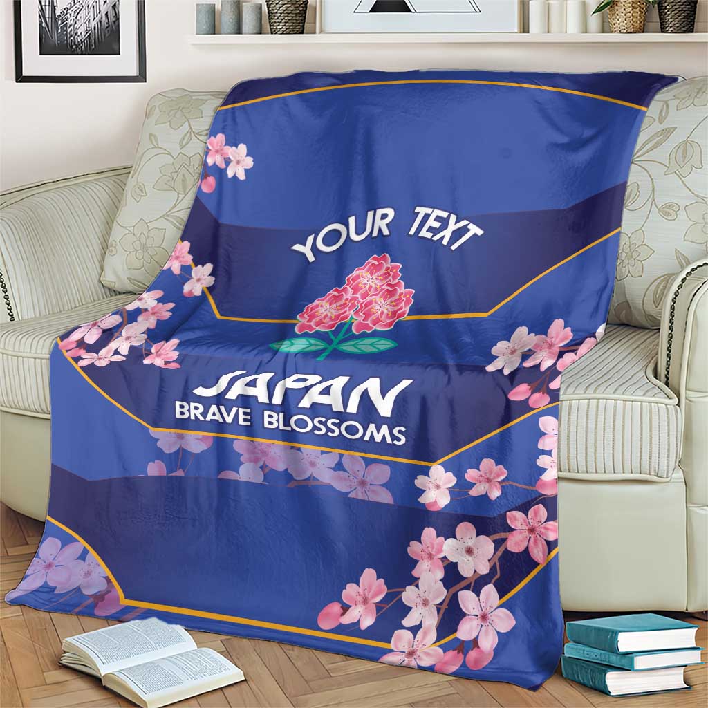 Custom Japan Rugby Blanket Go Brave Blossoms