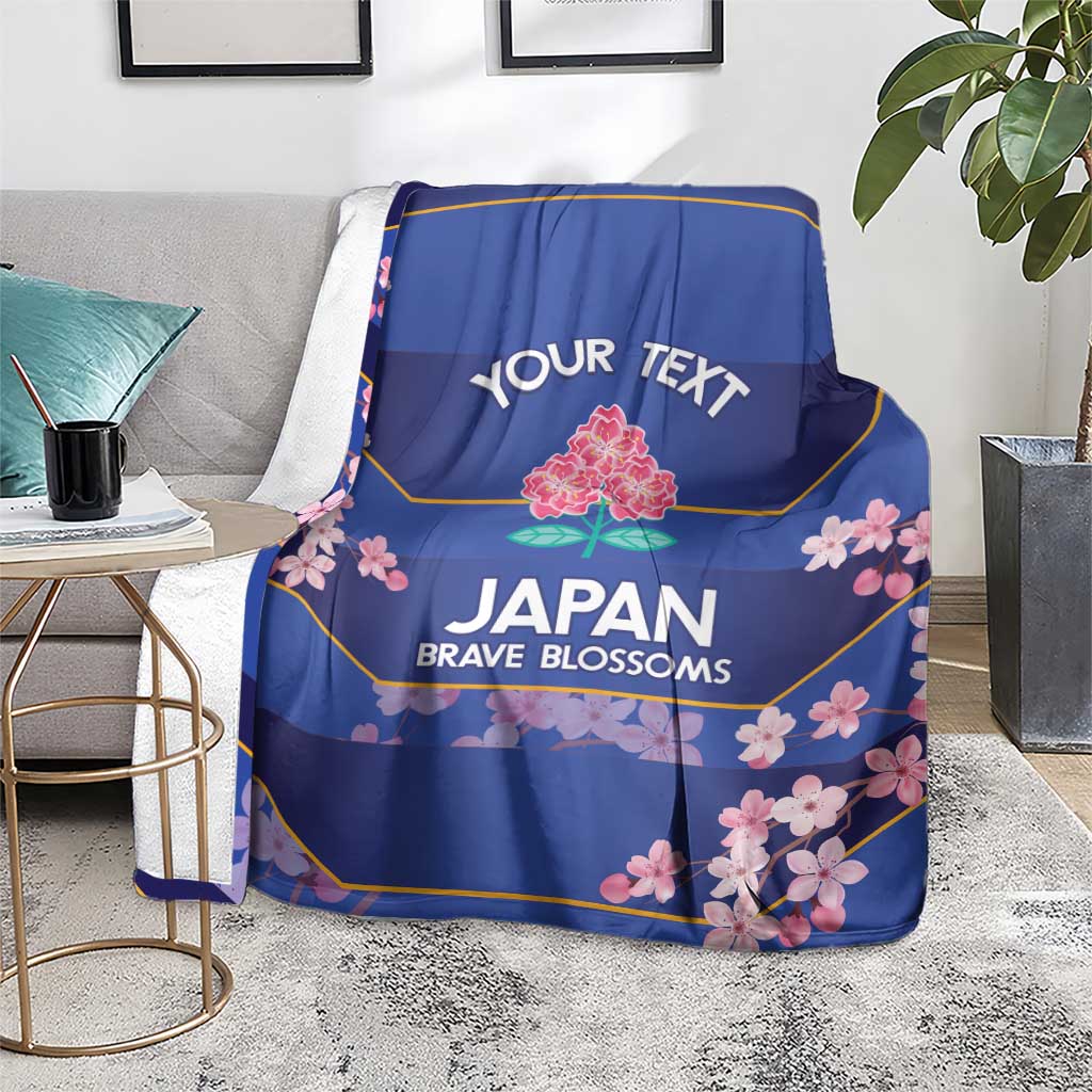 Custom Japan Rugby Blanket Go Brave Blossoms