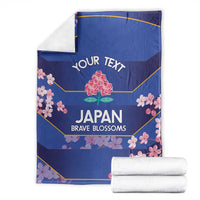 Custom Japan Rugby Blanket Go Brave Blossoms