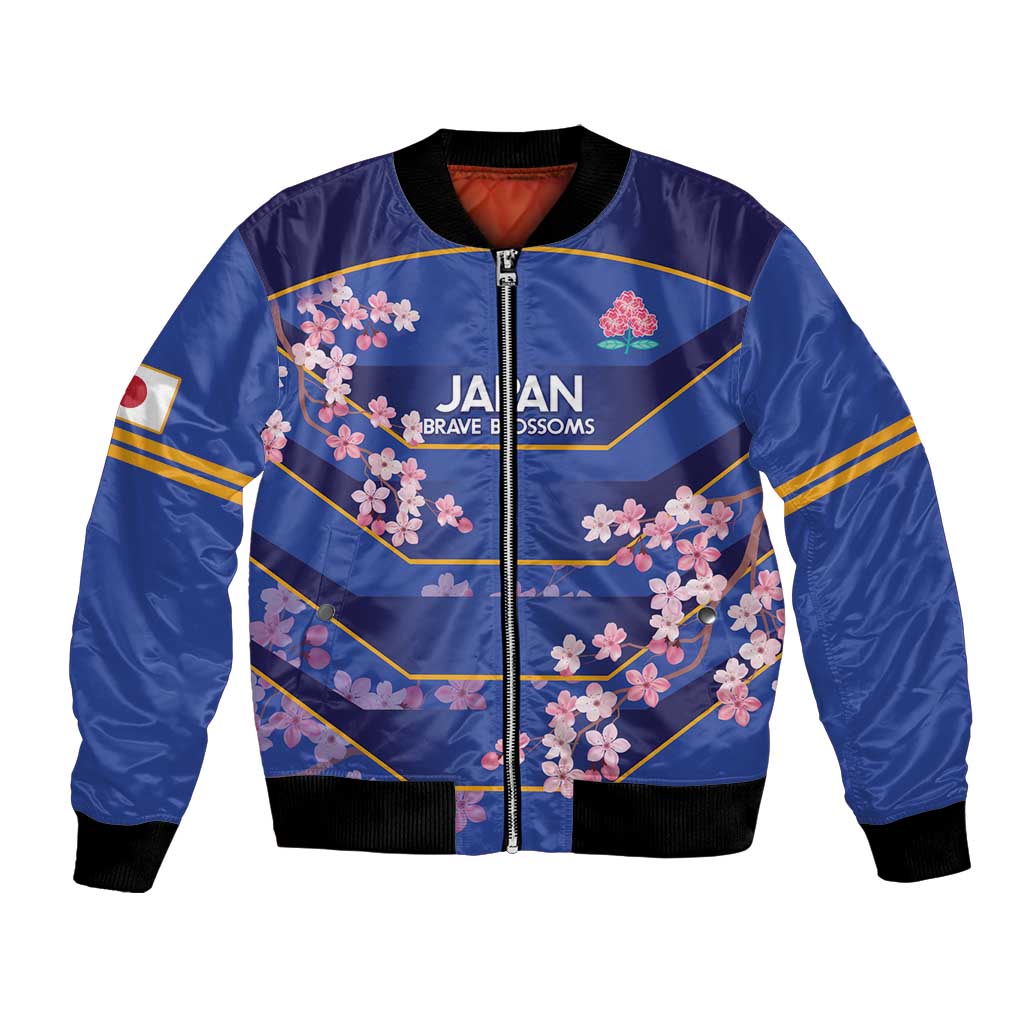 Custom Japan Rugby Bomber Jacket Go Brave Blossoms - Wonder Print Shop