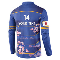 Custom Japan Rugby Button Sweatshirt Go Brave Blossoms - Wonder Print Shop