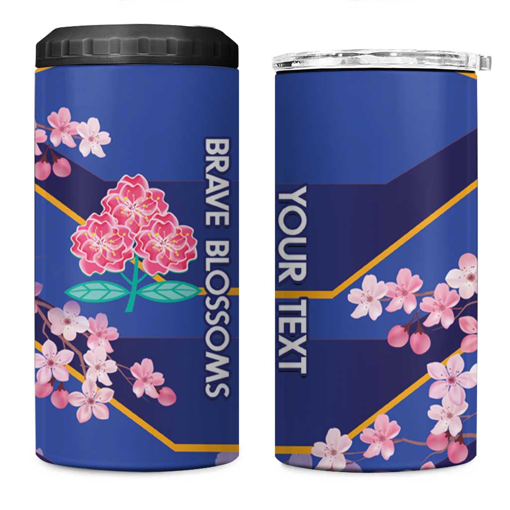 Custom Japan Rugby 4 in 1 Can Cooler Tumbler Go Brave Blossoms - Wonder Print Shop