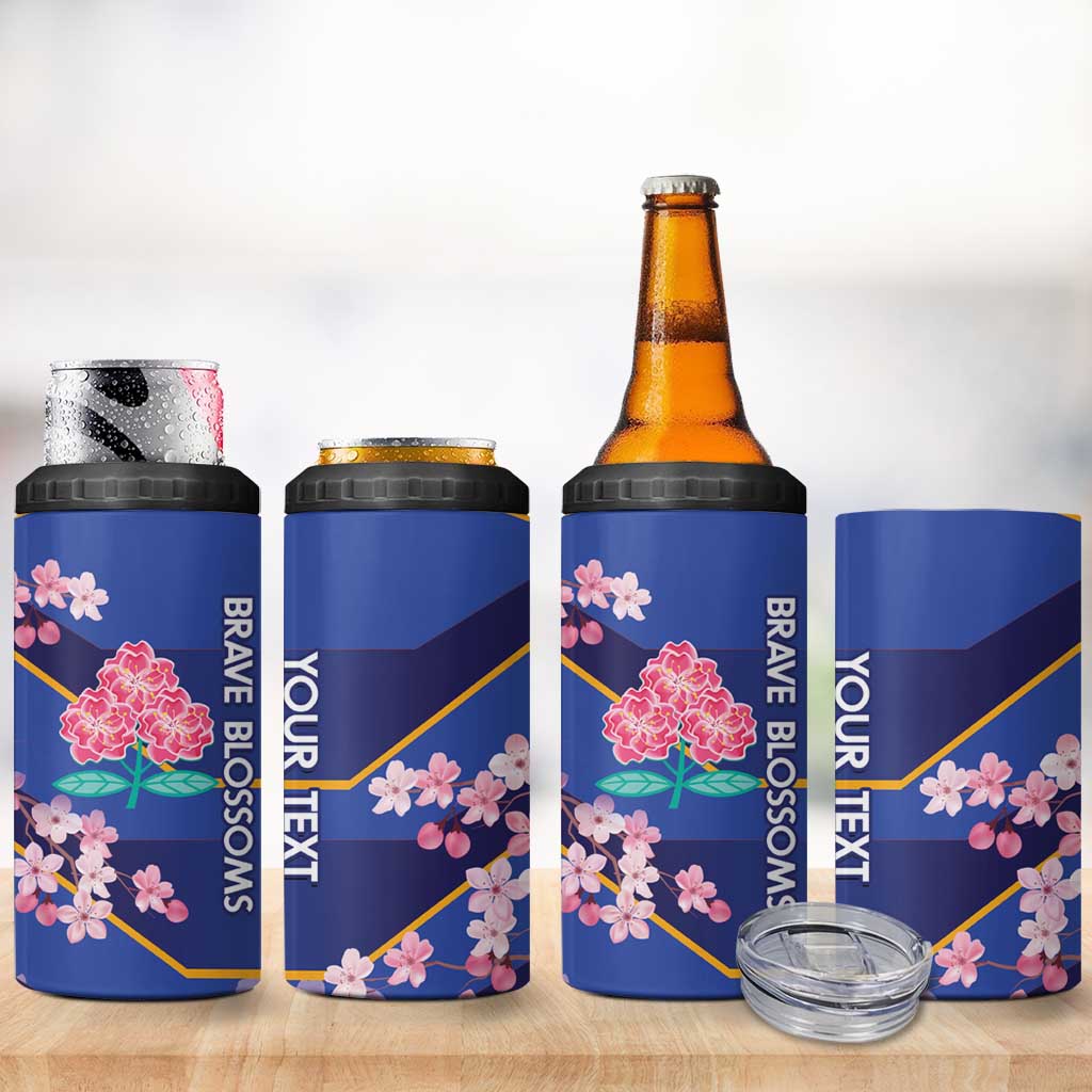 Custom Japan Rugby 4 in 1 Can Cooler Tumbler Go Brave Blossoms - Wonder Print Shop