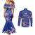 Custom Japan Rugby Couples Matching Mermaid Dress and Long Sleeve Button Shirt Go Brave Blossoms
