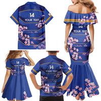 Custom Japan Rugby Family Matching Mermaid Dress and Hawaiian Shirt Go Brave Blossoms - Wonder Print Shop